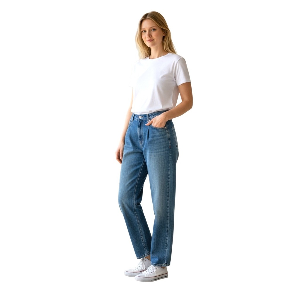 ST JOHN‎ SPORT Womens Blue Denim Jeans Classy Casual Fit Size 12 Made in USA
